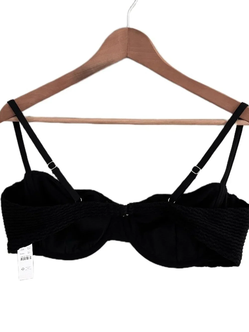 J. Crew Crochet Balconette Underwire Bikini Top Size 40D Black NWT